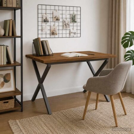 Spisebord i massivt akacietræ 110 x 55 cm - naturlig og kaffe