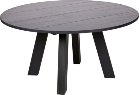 Spisebord rund WOOOD Rhonda Ø150 H75 cm Sort egetræ FSC 100% til 6-8 personer