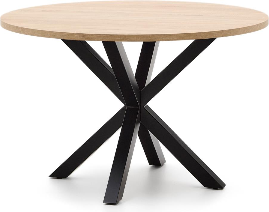 Spisestuebord/spisebord Kave Home Argo rundt Ø120 cm natur/sort moderne nordisk Spisestuebord/spisebord Kave Home Argo rundt Ø120 cm natur/sort moderne nordisk