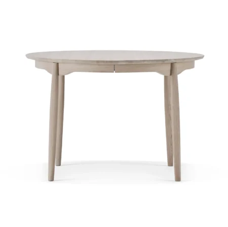 Stolab Carl spisebord delbart Ø115 cm Eg hvidolieret