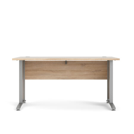 TVILUM Prima skrivebord - egetræsstruktur og sølvgrå stål (150x80)