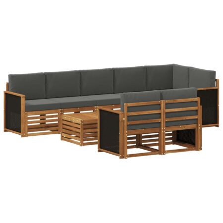 Udendørs modulsofagruppe 8-personers med bord - naturlig/antracit