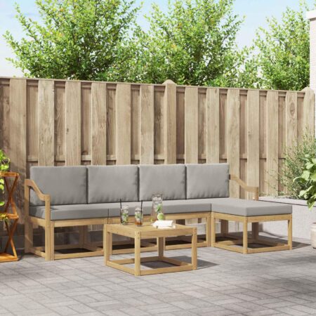Udendørs sofagruppe 6 dele med bord og fodskammel