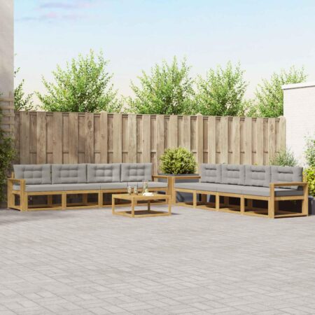 Udendørs sofagruppe modulopbygget med bord - hvid/lysegrå