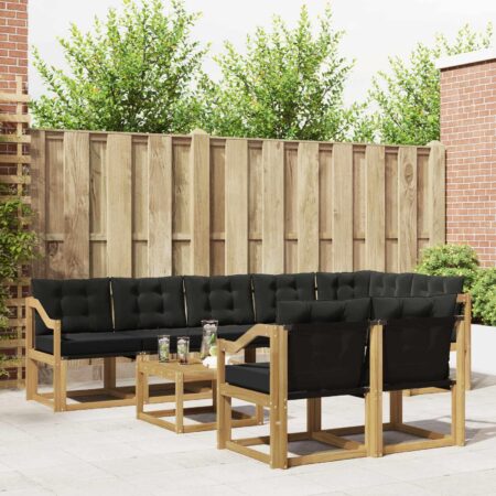 Udendørs sofagruppe modulopbygget med bord - hvid/sort