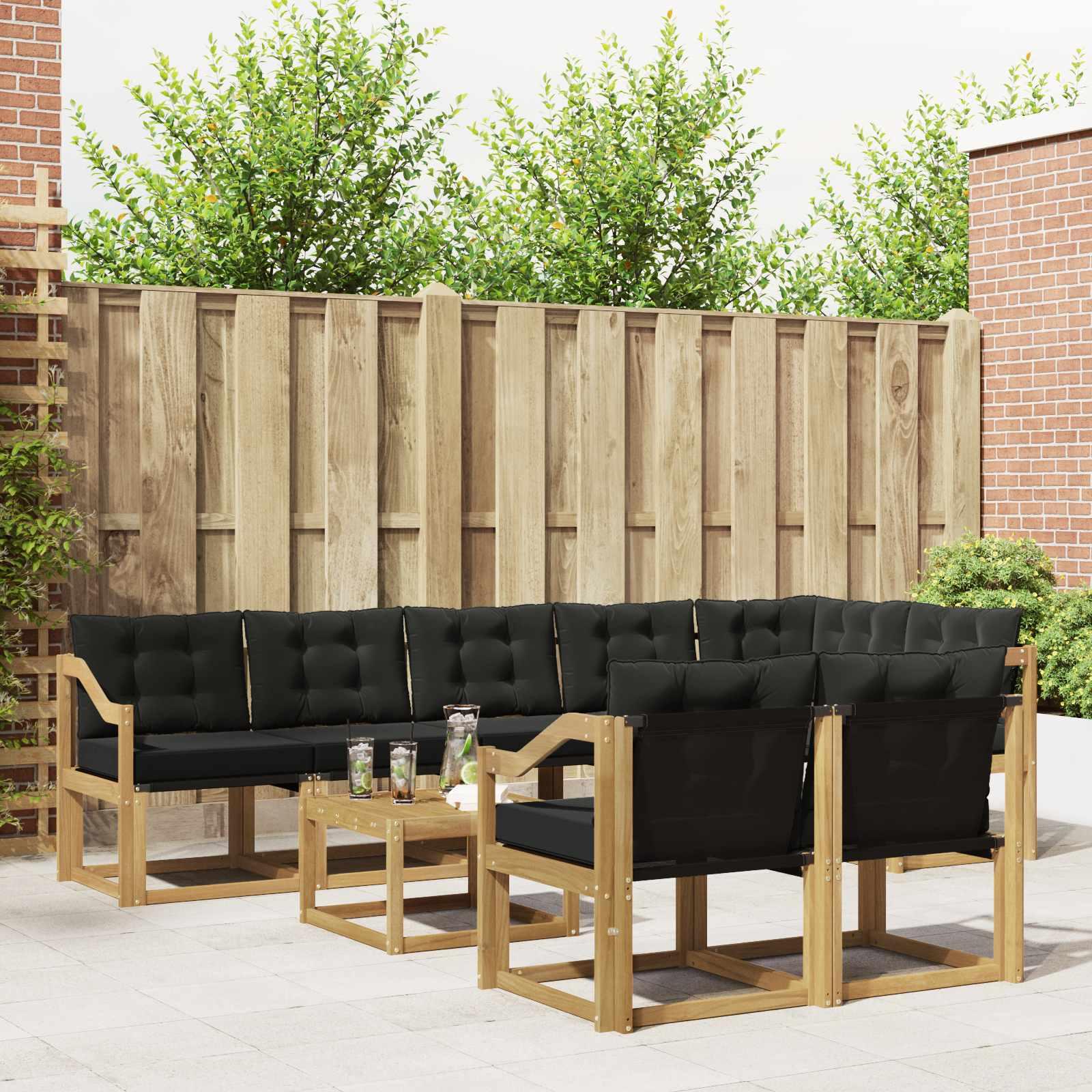 Udendørs sofagruppe modulopbygget med bord - hvid/sort Udendørs sofagruppe modulopbygget med bord - hvid/sort