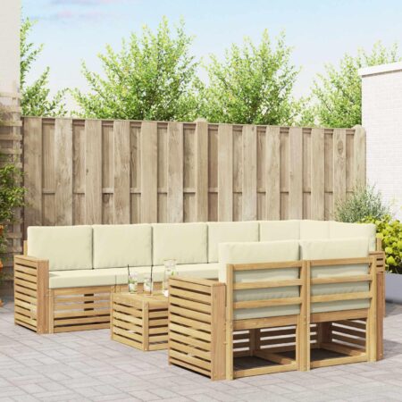 Udendørs sofagruppe modulopbygget med bord og hynder