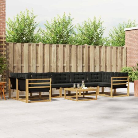 Udendørs sofagruppe modulopbygget med bord til 7 personer