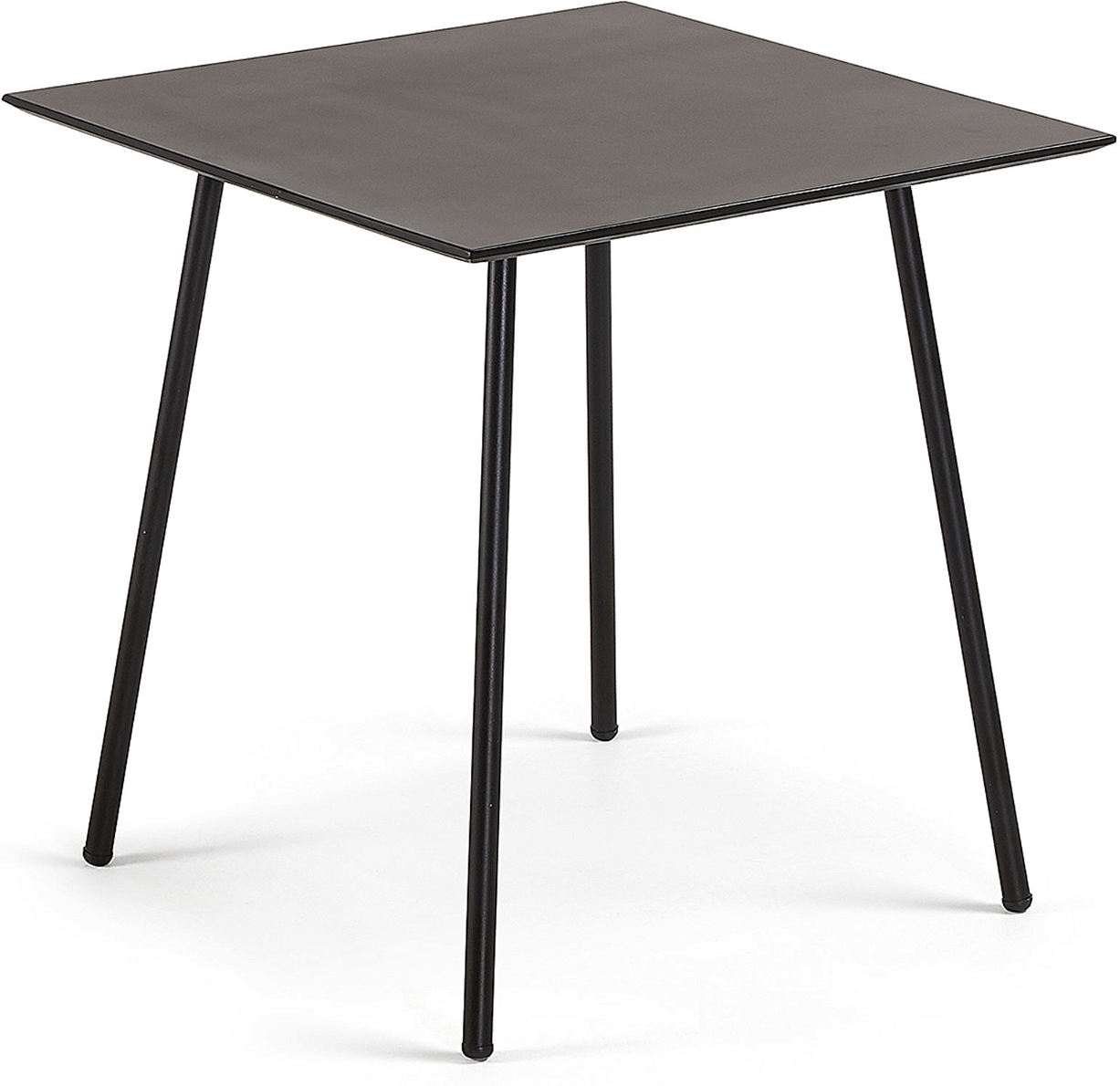 Udendørs spisebord Kave Home Mathis havebord 75x75 cm sort cement med galvaniseret stål Udendørs spisebord Kave Home Mathis havebord 75x75 cm sort cement med galvaniseret stål