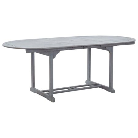 Udtrækkeligt havebord i massivt akacietræ 150-200 x 100 x 75 cm - grå