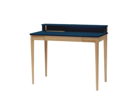 ASHME Skrivebord B 110 x D 56 x H 75cm - Asketræ/Petrol Blue