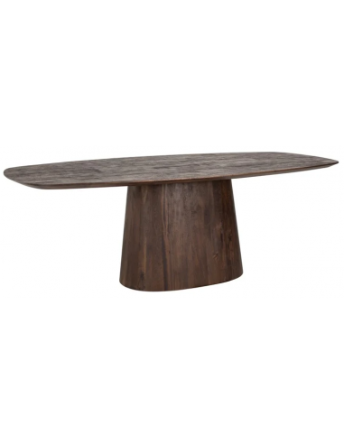 Alix ovalt spisebord i mangotræ 230 x 110 cm - Rustik mørkebrun