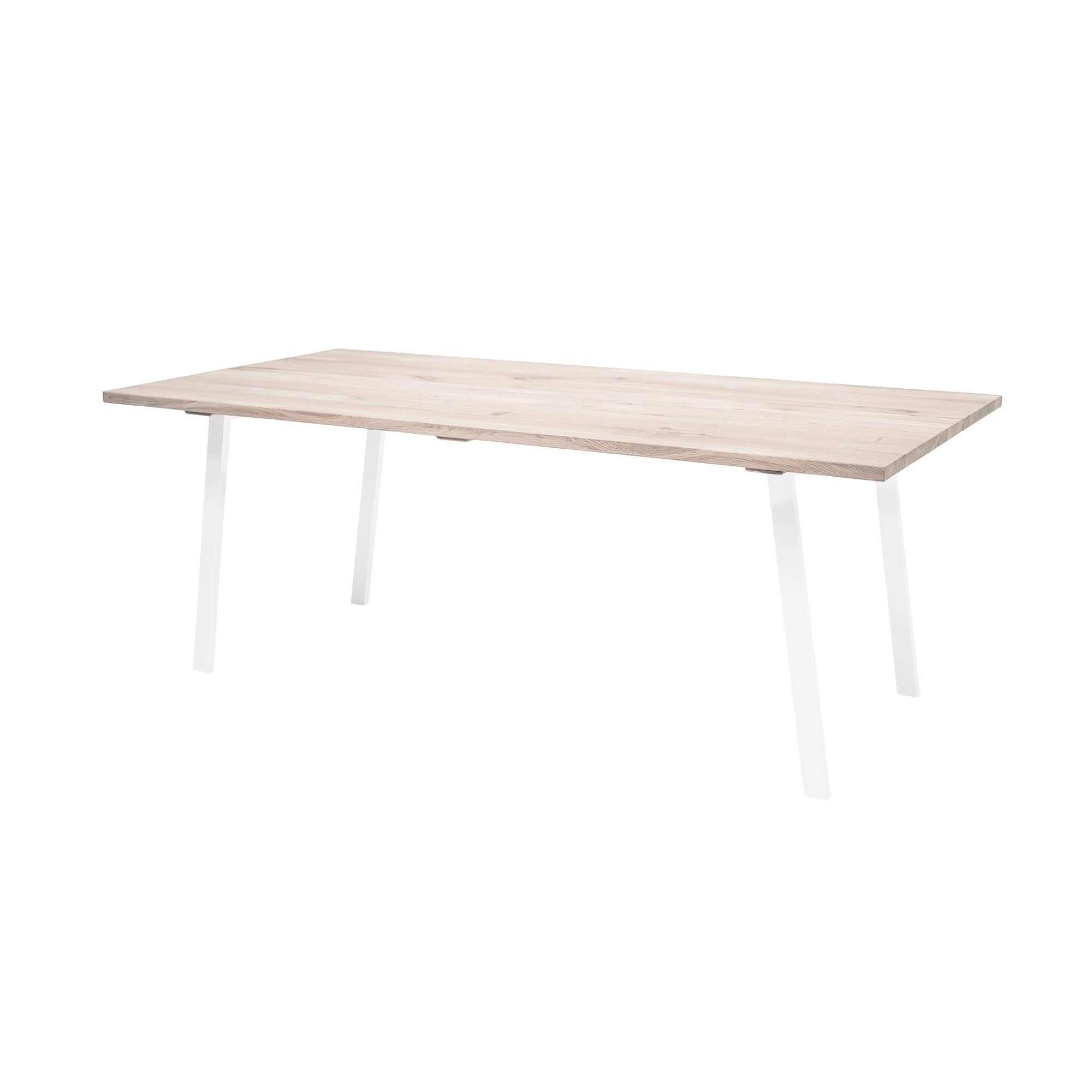 BLOOMINGVILLE - Cozy spisebord - natur egetræ/hvid jern, rektangulær (200x95)