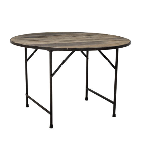 CREATIVE COLLECTION Louis spisebord, rund - brun genbrugstræ og metal (Ø120)