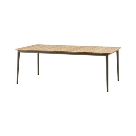 Cane-line Core havebord - 210x100 cm - Stel: Taupe - Bordplade: teak