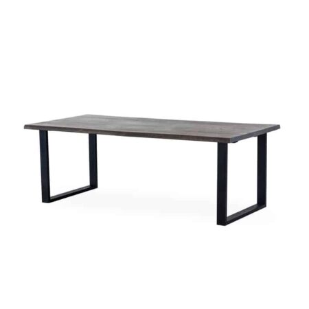 EXXET matbord - 210 cm smoked ek, svart U-ben