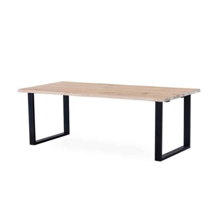 EXXET matbord - 210 cm vitoljad ek, svart U-ben