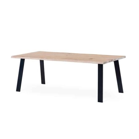 EXXET matbord - 210 cm vitoljad ek, svart utställda ben