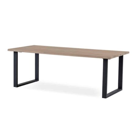 FLEET matbord - 210 cm vitoljad ek, svart U-ben