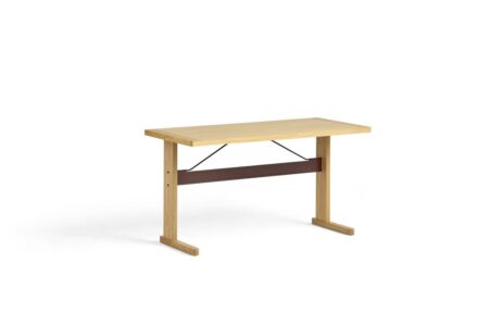 HAY Passerelle Desk 140x65x74 cm - Oak/Burgundy Crossbar