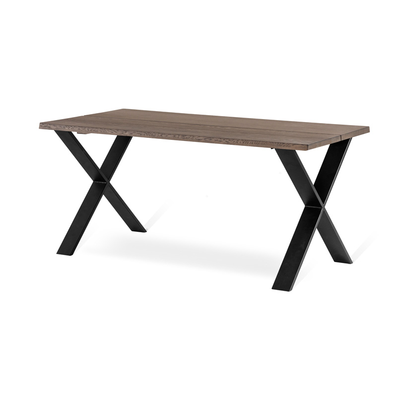HOPE matbord 160 cm gråbetsad ek, svart X-ben