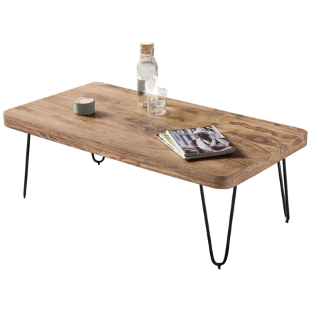 Håndlavet sofabord i FSCÂ®-certificeret akacietræ, landlig retro-look