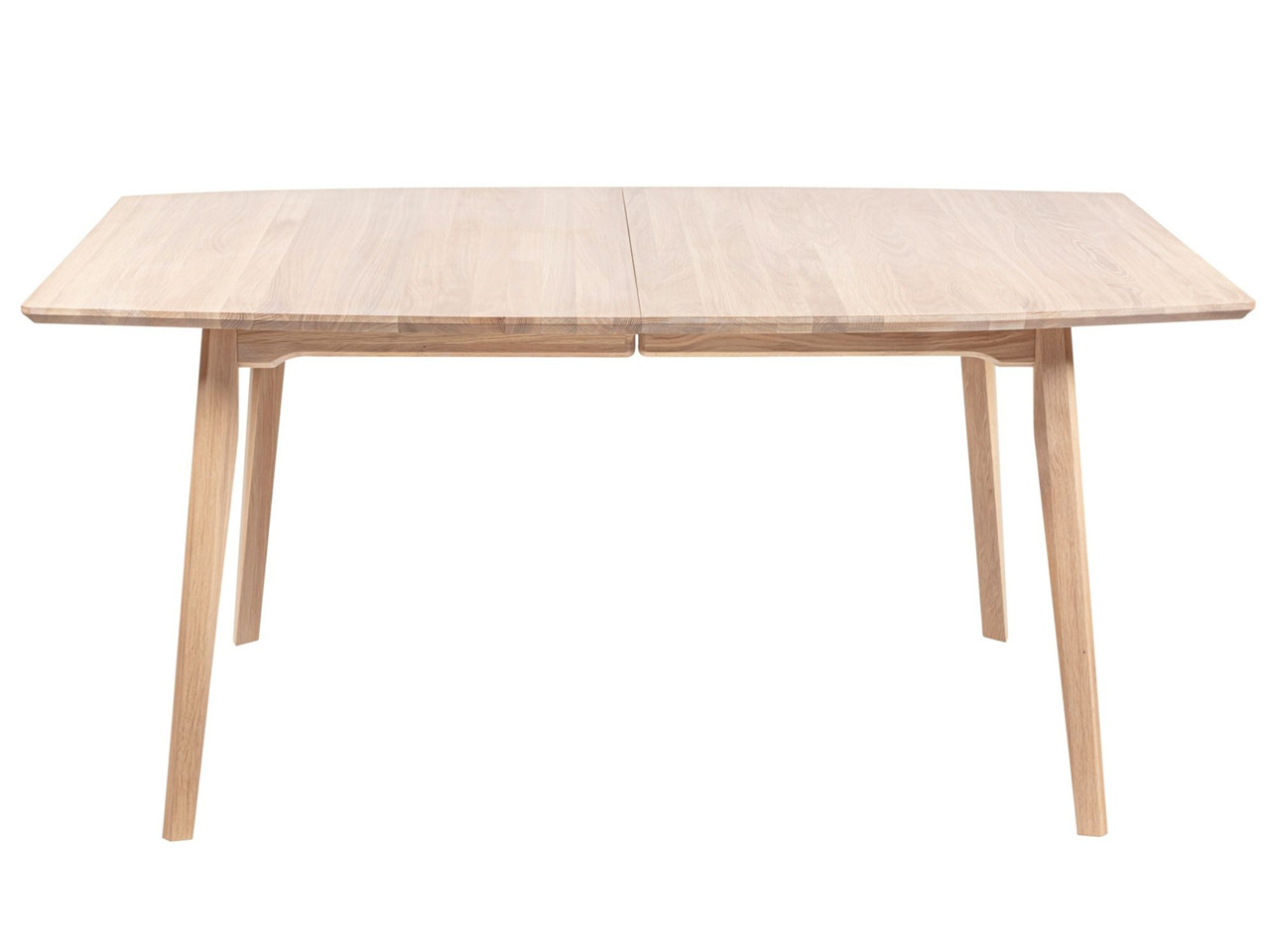 Haslev Note 80 spisebord massiv (105x160 cm) - træunderstel (hvidolieret eg - massiv, Udtræk til 3 plader (ekskl. tillægsplade), uden metaltop)