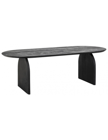 Hudson ovalt spisebord i mangotræ 200 x 100 cm - Sort