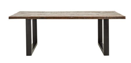 Nordal - Vintage spisebord, natur/sort - 220x100 cm.