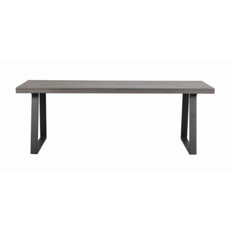 ROWICO Brooklyn rektangulær spisebord, m. udtræk - mørkt egetræ m. U-ben i sort metal (220x95)