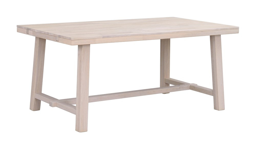 Rowico Brooklyn spisebord (hvidpigm. eg, træstel, uden tillægsplade, B95 x L170 x H75 cm)