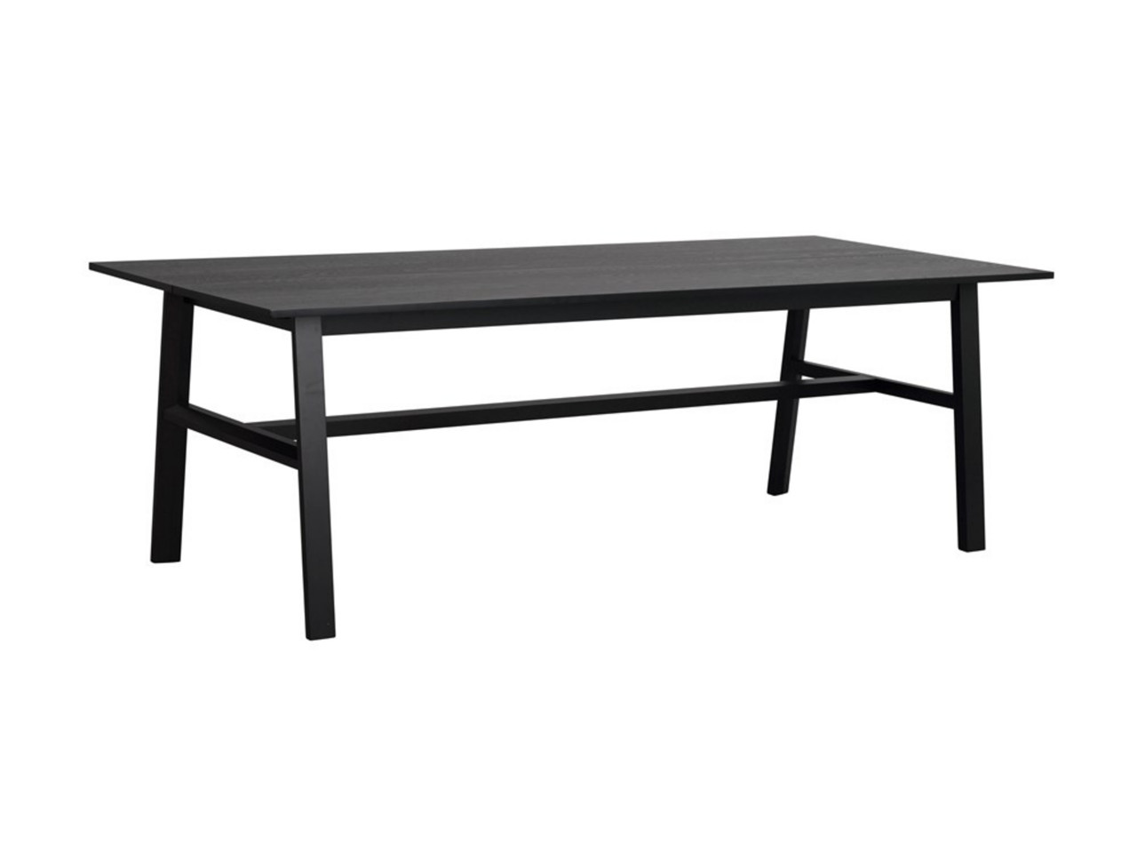 Rowico Hudson spisebord (uden tillægsplade, sortlakeret ask, sortlakeret ask stel, 230 cm)