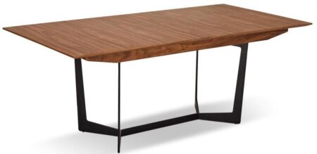 Rungsted spisebord 100 x 200 cm i valnød og med sortlakeret metalstel.