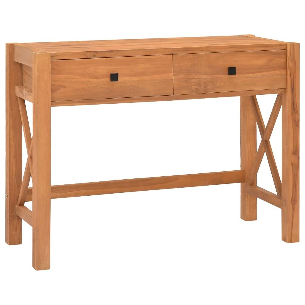Skrivebord med 2 skuffer 100x40x75 cm genanvendt teaktræ
