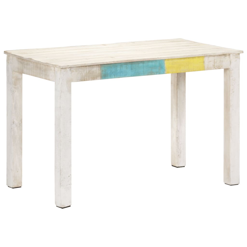 Spisebord 120x60x76 cm massivt mangotræ hvid