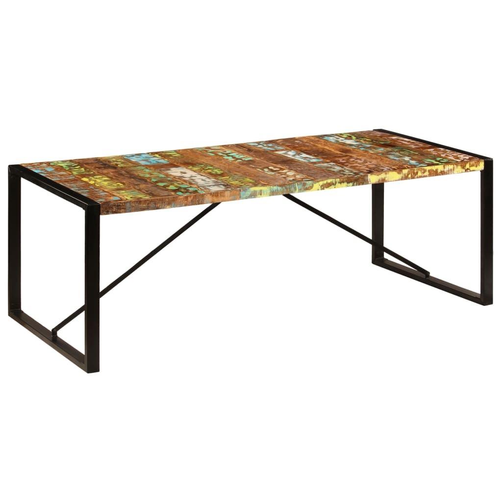 Spisebord 220x100x75 cm massivt genbrugstræ