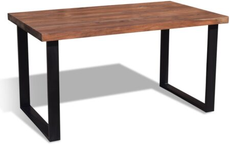 Spisebord, HayFay, Rosentræ by OBUZI (H: 74 cm. B: 140 cm. L: 80 cm., Mørk Natur/Sort)