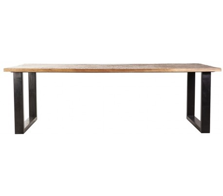 Spisebord i mangotræ og metal 240 x 100 cm - Sort/Brun