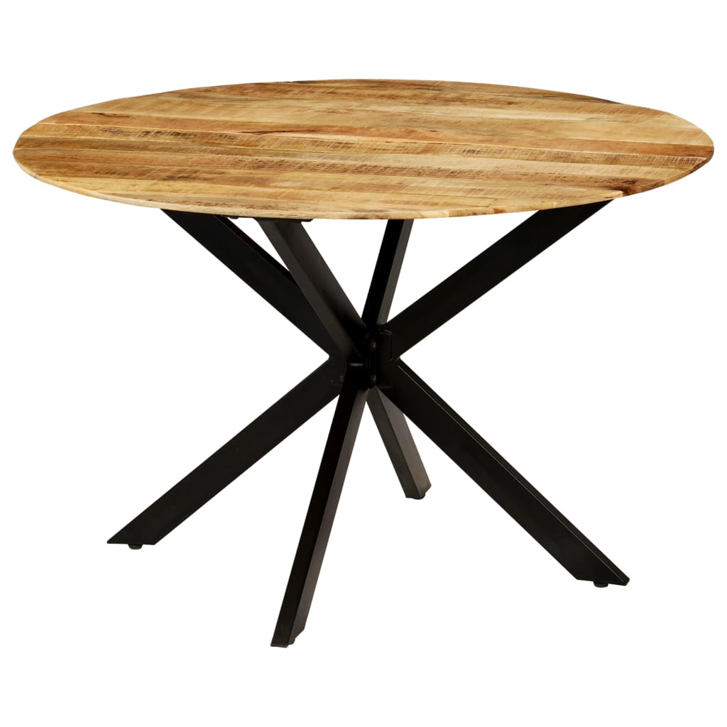 Spisebord i massivt ru mangotræ og stål 120 x 77 cm