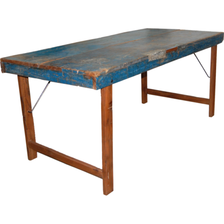 Spisebord med patina - Blå