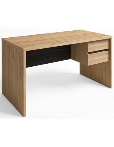 Tom skrivebord i møbelplade B136,3 cm - Natur/Sort træeffekt