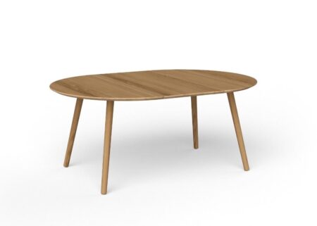 VIA Copenhagen EAT SOLID Dining Table w. 1 Extension Plate Ø: 120 cm - Naturolieret Eg