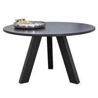 Wooden Circle Dining Table in Black Pine