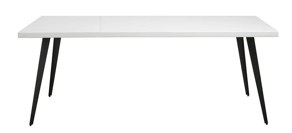 nordal - Blanca spisebord, hvid højglans - 100x200 cm.