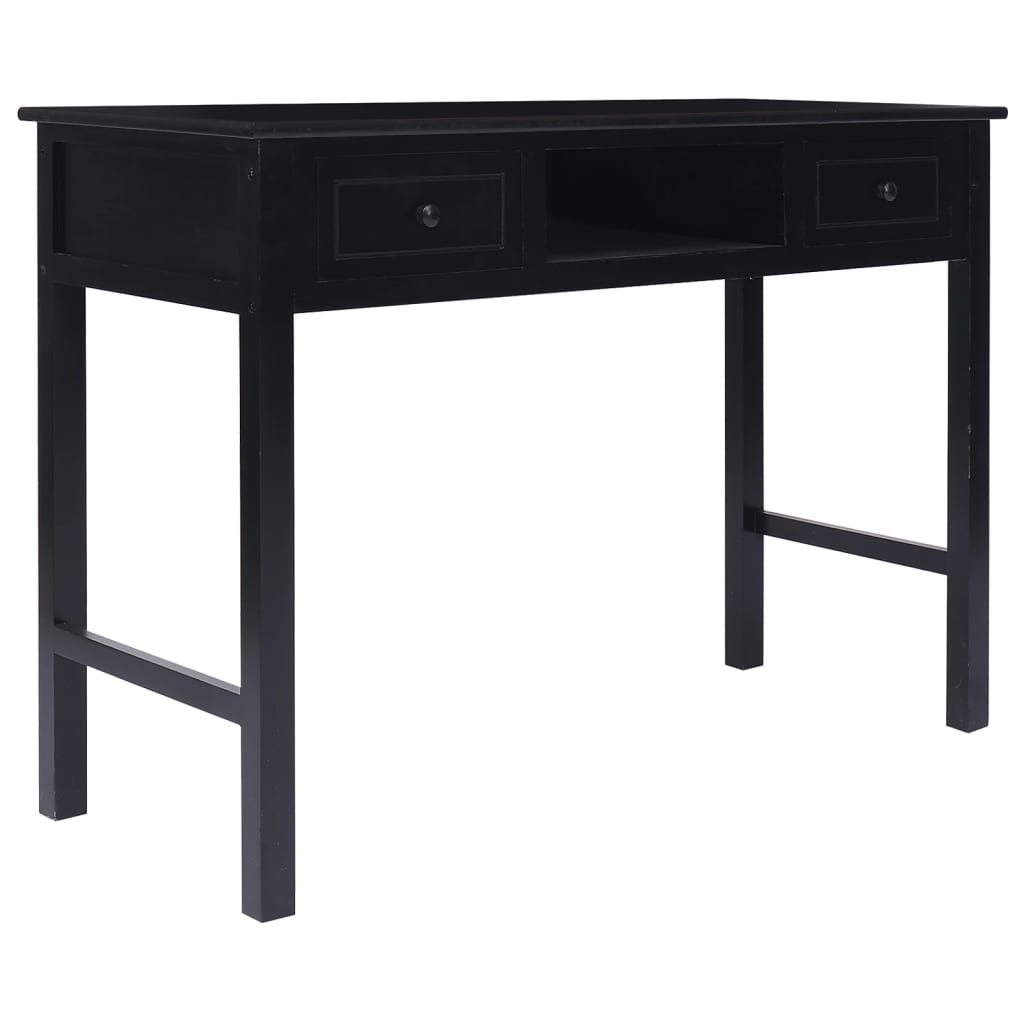 skrivebord 108x45x76 cm massivt kejsertræ sort